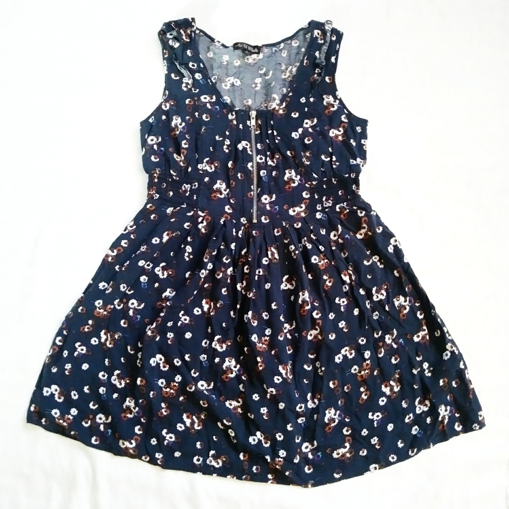 As U Wish Navy Floral print Sleeveless Dre…